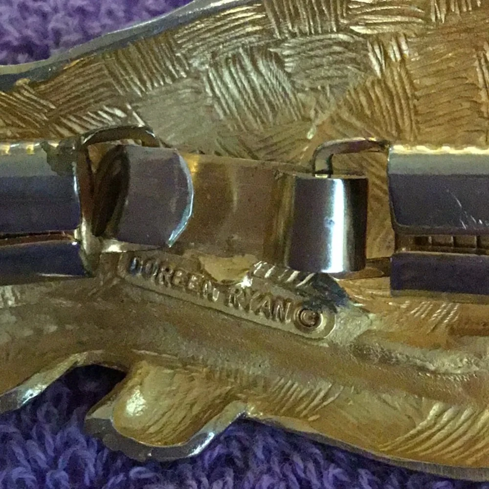 Doreen Ryan Vintage Gold Belt w/ Leopard Closure